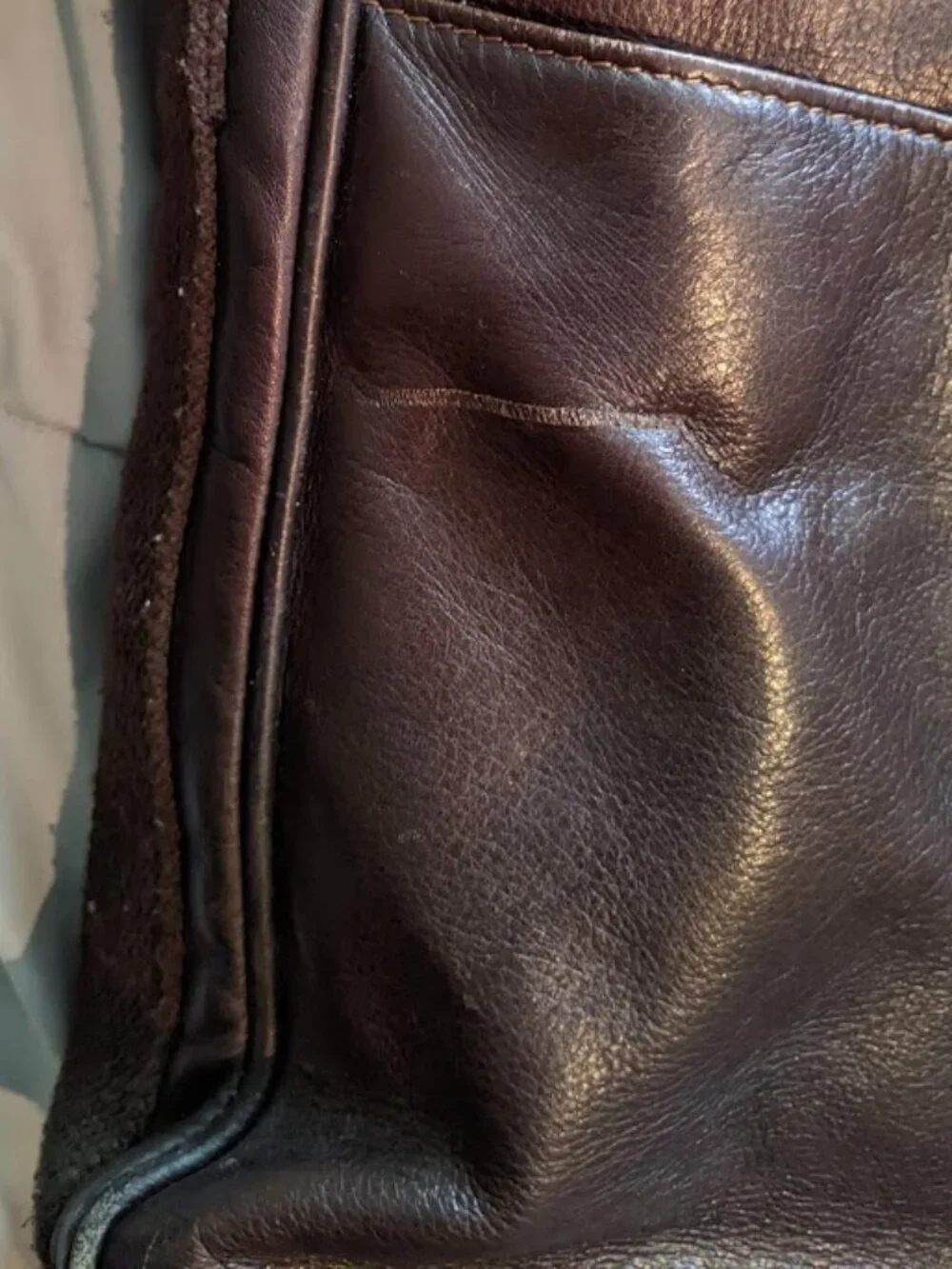 Kenneth Cole Reaction Brown Leather Messenger Laptop Bag Crossbody Briefcase